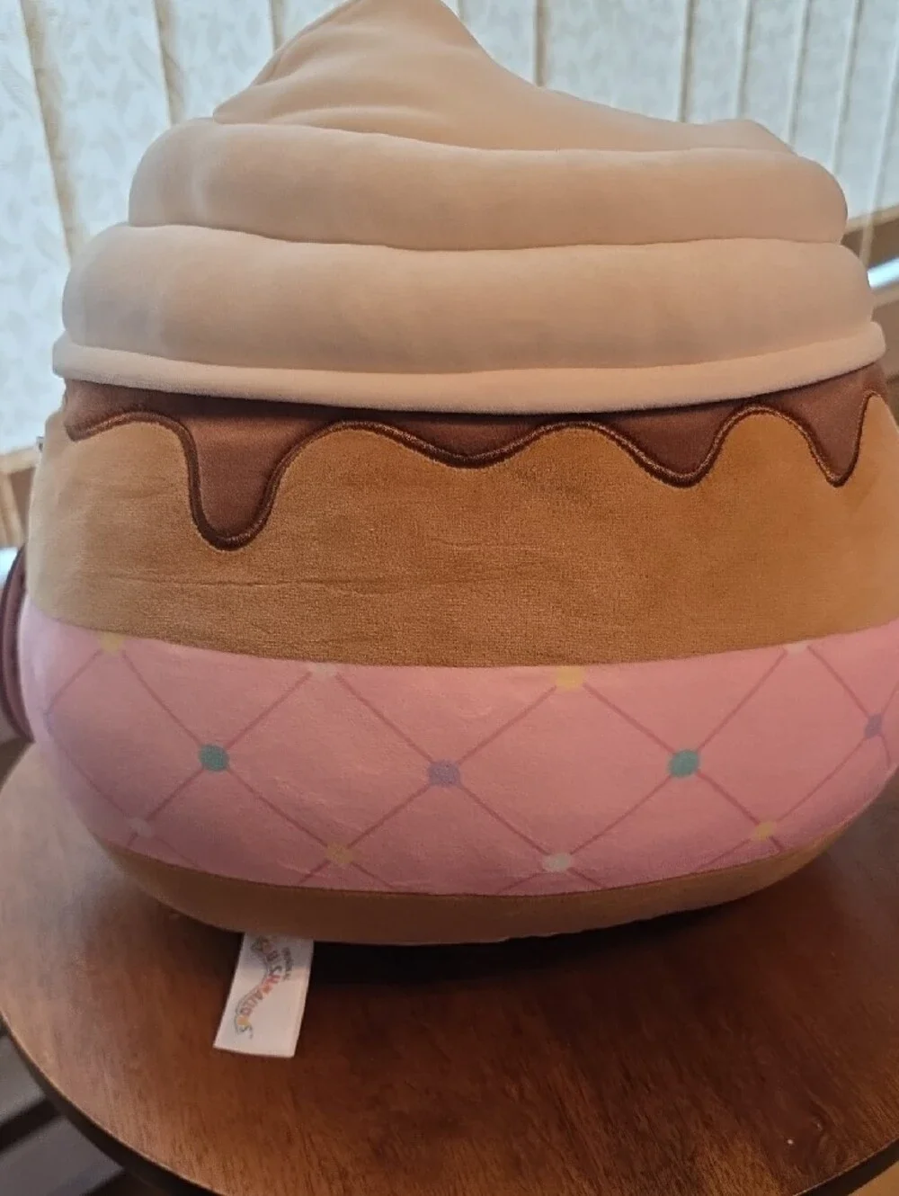 Squishmallows NWT Pink & Cream Dessert Character Accent Pillow